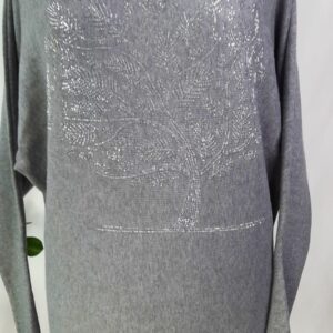 Sweterek "Cekinowe dzewo" - Szary