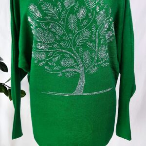 Sweterek "Cekinowe dzewo" - Zielony