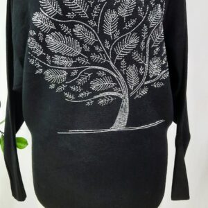 Sweterek "Cekinowe dzewo" - Czarny
