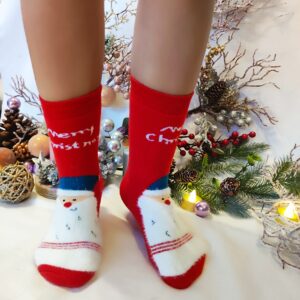 Świąteczne Skarpety Dziecięce - Czerwone Mikołaj