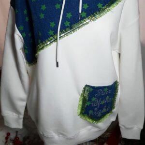 Bluza "Dzins" - Biało-Granatowa z Gwiazdkami