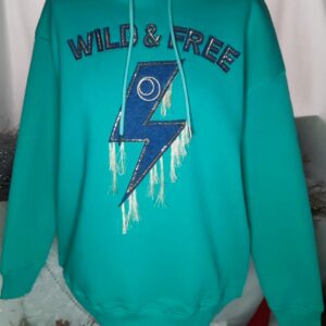 Bluza "Dzins" - turkusowa z błyskawicą